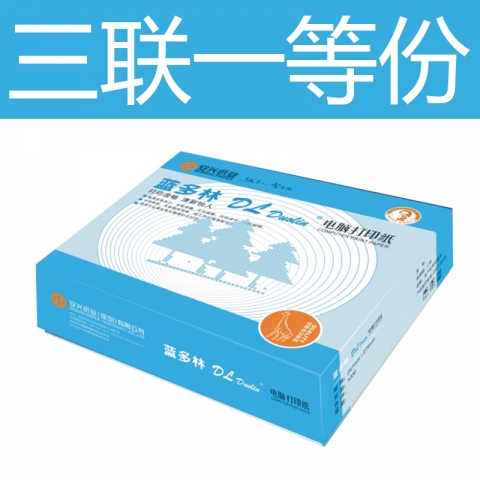 藍多林80列打印紙   三聯一等份 雙裂（1000s)-6