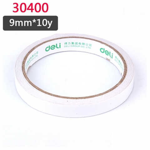 得力30400棉紙雙面膠帶9mm*10y 32卷/筒