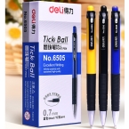 得力按鍵圓珠筆6505 0.7mm(12支裝）-1